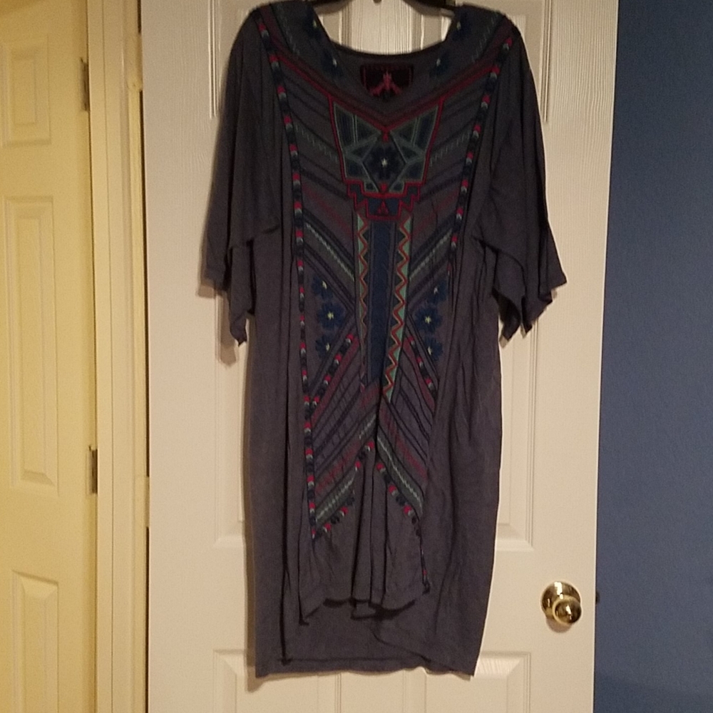 Johnny Was Embroidered knit dress